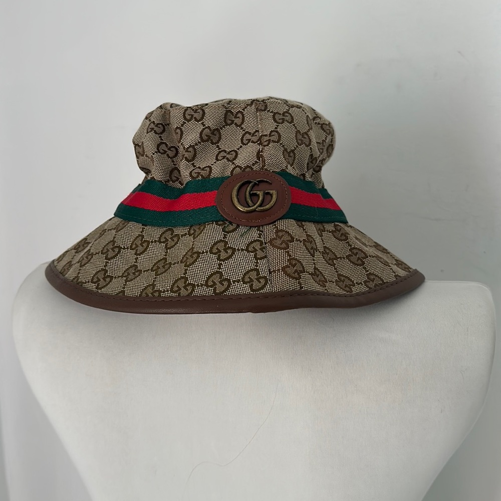 Vintage Gucci GG Monogram Web Bucket Hat